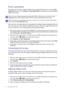 Page 3232  How to adjust your monitor  
Picture optimization
The easiest way to obtain an optimal display from an analog (D-Sub) input is to use the Auto 
Adjustment
 function. Go to Display and Auto Adjustment to optimize the currently displayed 
image to the screen.
If you wish, you can always adjust the screen geometric settings manually using geometry menu 
items. To assist you in this endeavour, BenQ has provided a screen test image utility which you 
can use to check for screen color, grayscale and line...