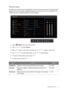 Page 37  37   Navigating the main menu
Picture menu
Available menu options may vary depending on the input sources, functions and settings. Menu 
options that are not available will become grayed out. And keys that are not available will be 
disabled and the corresponding OSD icons will disappear.
1.  Select   (
Menu) from the hot key menu.
2.  Use   or   to select 
Picture.
3.  Select   to go to a sub menu, and then use   or   to select a menu item.
4.  Use   or   to make adjustments, or use   to make...