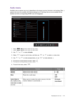 Page 43  43   Navigating the main menu
Audio menu
Available menu options may vary depending on the input sources, functions and settings. Menu 
options that are not available will become grayed out. And keys that are not available will be 
disabled and the corresponding OSD icons will disappear.
1.  Select   (
Menu) from the hot key menu.
2.  Use   or   to select 
Audio.
3.  Select   to go to a sub menu, and then use   or   to select a menu item.
4.  Use   or   to make adjustments, or use   to make selection....