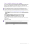 Page 13  13   Getting the most from your BenQ monitor
How to install the monitor on a new computer
This instruction details the procedure for selecting and installing the BenQ LCD Monitor driver 
software on a new computer which has never had a monitor driver installed before. This 
instruction is only suitable for a computer which has never been used before, and for which the 
BenQ LCD Monitor is the first ever monitor to be connected to it.
1.  Follow the instructions in
 How to assemble your monitor hardware...