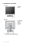 Page 66  Getting to know your monitor  
2. Getting to know your monitor
Front view
Back view
1. Power button
2. Control buttons
3. Speakers
4. AC Power Input jack
5. Line In
6. Headphone jack
7. Cable clip
8. DVI-D socket 
9. D-Sub socket
10.Lock switch
1233
41056897
• Above diagram may vary depending on the model.
• Picture may differ from product supplied for your region.
 