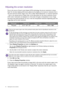 Page 2424  Adjusting the screen resolution  
Adjusting the screen resolution
Due to the nature of liquid crystal display (LCD) technology, the picture resolution is always 
fixed. For the best display performance, please set the display to its maximum resolution that is 
the same with the monitor aspect ratio. This is called “Native Resolution” or maximal resolution 
– that is, the clearest picture. Please refer to the table below for the native resolution of your 
LCD. Lower resolutions are displayed on a full...