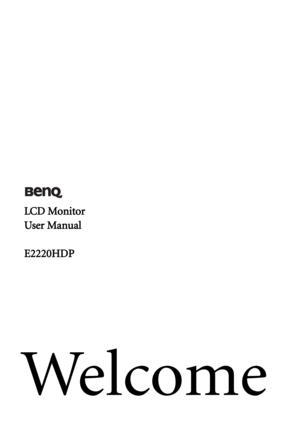 Page 1Welcome
LCD Monitor
User Manual
E2220HDP
 