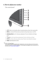 Page 2020  How to adjust your monitor  
6. How to adjust your monitor
The control panel
1.AUTO: Adjusts vertical position, phase, horizontal position and pixel clock automatically.
2.
MENU key: Activates OSD main menu and return to the previous menu or exit OSD.
3. /
Display Mode key: For Up/Increase adjustment. The key is the hot key for Display 
Mode.
4. /
Mode key: For Down/Decrease adjustment. The key is the hot key for Mode. 
5.
ENTER key: Enters sub menus and select items. This key is also the hot key for...