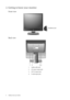 Page 66  Getting to know your monitor  
2. Getting to know your monitor
Front view
Back view 
1. Audio cable jack
2. AC power input jack
3. DVI-D input jack
4. D-Sub input jack
Earphone jack
 