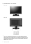 Page 66  Getting to know your monitor  
2. Getting to know your monitor
Front view
Back view
1. Power AC input jack
2. HDMI* input socket
3. DVI-D input socket
4. D-Sub input socket
*HDMI, short for High Definition Multimedia Interface, is the first industry-supported, uncompressed, 
all-digital audio/video interface between audio/video sources and audio and/or video monitors. Being 
different from other connectors, an HDMI connector can carry both video and audio signals via the same 
cable and transfer...