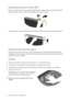 Page 12
12  How to assemble your monitor hardware  
Detaching the top-mount monitor shelf
It’s easy to detach the top-mount monitor shelf from the monitor and no removal tool is needed. 
Before you begin, take away all the items displayed or hung on the shelf. 
Then, hold both sides of the sh elf assembly and gently pull the it  upward away from the monitor.
Using the monitor wall mounting kit
The back of your LCD monitor has a VESA st andard mount with 100mm pattern, allowing the 
installation of a wall mount...