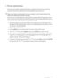 Page 21  21   Picture optimization
7. Picture optimization 
The easiest way to obtain an optimal display from an analog (D-Sub) input is to use the i key 
function. Press the 
i key to optimize the currently displayed image to the screen. 
Please ensure that the connected graphic card on your computer is set to the native resolution of the 
monitor (1440 x 900) when you use the i key function.
If you wish, you can always adjust the screen geometric settings manually using geometry menu 
items. To assist you in...