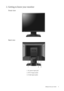 Page 5  5   Getting to know your monitor
2. Getting to know your monitor
Front view
Back view 
1. AC power input jack
2. DVI-D input socket
3. D-Sub input socket
 