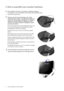 Page 66  How to assemble your monitor hardware  
3. How to assemble your monitor hardware
If the computer is turned on you must turn it off before continuing. 
Do not plug-in or turn-on the power to the monitor until instructed to do so. 
1. Attach the monitor base.
Please be careful to prevent damage to the monitor. 
Placing the screen surface on an object like a stapler or a 
mouse will crack the glass or damage the LCD substrate 
voiding your warranty. Sliding or scraping the monitor 
around on your desk...