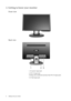 Page 66  Getting to know your monitor  
2. Getting to know your monitor
Front view
Back view 
1. AC power input jack
2. DVI-D input jack 
(Analog-only models do not have the DVI-D input jack) 
3. D-Sub input jack
 