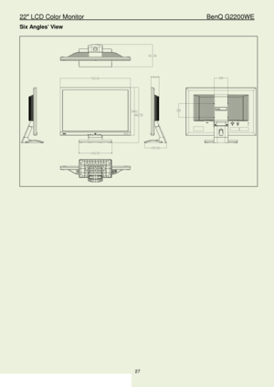 Page 2722″ LCD Color Monitor                                        BenQ G2200WE 
27                                                                  
Six  Angles’  View   
 
 
 