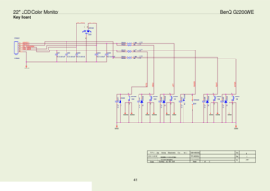 Page 4122″ LCD Color Monitor                                                                         BenQ G2200WE 
41                                                                   
Key Board 
 C
22
Sunday ,  J uly  08,  2007 02. KEY  BOAR D
G2695-C -1-X-2-070604 OEM MOD EL
Size
R ev
Date Sheetof
TPV MOD EL
PC B N AME
称爹
T P V   ( Top    Victory     Electronics    Co . ,   Ltd. )
Key Component絬  隔  瓜  絪  腹
SW 006
SW
1
2
C 004
N C / 0. 001uF
SGN DSGN DSGN DSGN D
SW 002SW
1
2
LED_GRN#
C 011
0. 1uFSW 003
SW
1...