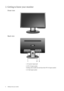 Page 66  Getting to know your monitor  
2. Getting to know your monitor
Front view
Back view 
1. AC power input jack
2. DVI-D input socket 
(Analog-only models do not have the DVI-D input socket) 
3. D-Sub input socket
 