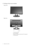 Page 66  Getting to know your monitor  
2. Getting to know your monitor
Front view
Back view 
1. AC power input jack
2. DVI-D input jack 
(Analog-only models do not have the DVI-D input jack) 
3. D-Sub input jack
 