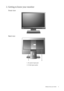 Page 5
  5
  Getting to know your monitor
2. Getting to know your monitor
Front view
Back view 
1. AC power input jack
2. D-Sub input socket
 