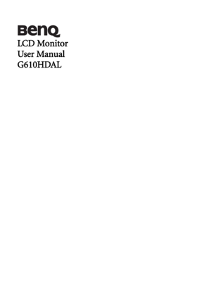 Page 1LCD Monitor
User Manual
G610HDAL
 