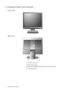 Page 66  Getting to know your monitor  
2. Getting to know your monitor
Front view
Back view 
1. AC power input jack
2. DVI-D input socket 
(Analog-only models do not have the DVI-D input socket) 
3. D-Sub input socket
 