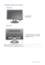 Page 7  7   Getting to know your monitor
Getting to know your monitor
Front view
Back view
1. Control buttons
2. Power button
12
3. Input and output ports (vary by model, 
see Input and output ports on page 8)
4. Kensington lock slot
43
• Above diagram may vary depending on the model.
• Picture may differ from product supplied for your region.
 