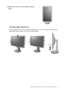 Page 43  43   Appendix: Assembling your monitor with a height adjustment stand (HAS)
Viewing angle adjustment
You may position the screen to the desired angle with -5° to +15° monitor tilt, 90° (left and 
right total) monitor swivel, and 110 mm monitor height.
4. Adjust the monitor to the desired viewing 
angle.
-5-5O O ~ +15~ +15O-5O ~ +15O
-45-45O O ~ +45~ +45O-45O ~ +45O
110 mm
 