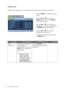 Page 2222  How to adjust your monitor  
Display menu
Available menu options may vary depending on the input sources, functions and settings.
1. Press the 
MENU key to display the main 
menu.
2. Press the   or   keys to select 
DISPLAY and then press the ENTER 
key to enter the menu.
3. Press the   or   keys to move the 
highlight to a menu item and then press 
the 
ENTER key to select that item.
4. Press the   or   keys to make 
adjustments or selections.
5. To return to the previous menu, press 
the 
MENU...