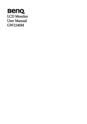 Page 1LCD Monitor
User Manual
GW2240M
 