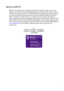 Page 3  3
BenQ ecoFACTS
BenQ has been dedicated to the design and development of greener product as part of its 
aspiration to realize the ideal of the Bringing Enjoyment N Quality to Life corporate vision 
with the ultimate goal to achieve a low-carbon society. Besides meeting international regulatory 
requirement and standards pertaining to environmental management, BenQ has spared no 
efforts in pushing our initiatives further to incorporate life cycle design in the aspects of 
material selection,...