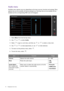 Page 3434  Navigating the main menu  
Audio menu
Available menu options may vary depending on the input sources, functions and settings. Menu 
options that are not available will become grayed out. And keys that are not available will be 
disabled and the corresponding OSD icons will disappear.
1.  Select 
Menu from the hot key menu.
2.  Use   or   to select 
Audio.
3.  Select   to go to a sub menu, and then use   or   to select a menu item.
4.  Use   or   to make adjustments, or use   to make selection.
5.  To...