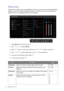 Page 2828  Navigating the main menu  
Picture menu
Available menu options may vary depending on the input sources, functions and settings. Menu 
options that are not available will become grayed out. And keys that are not available will be 
disabled and the corresponding OSD icons will disappear.
1.  Select 
Menu from the hot key menu.
2.  Use   or   to select 
Picture.
3.  Select   to go to a sub menu, and then use   or   to select a menu item.
4.  Use   or   to make adjustments, or use   to make selection.
5....