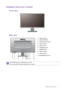 Page 7  7   Getting to know your monitor
Getting to know your monitor
Front view
Back view
1.  Power button
2.  Control buttons
3.  AC power input jack
4.  Stand release
5.  Audio Line In
6.  Headphone jack
7.  HDMI socket
8.  DVI-D socket
9.  D-Sub socket
10. Kensington lock slot
• Above diagram may vary depending on the model.
• Picture may differ from product supplied for your region.
4512367 8 9 10
 