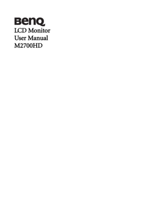 Page 1LCD Monitor
User Manual
M2700HD
 