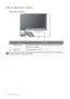 Page 3030  How to adjust your monitor  
How to adjust your monitor
The control panel
No.NameDescription
1.   Control keys Accesses the functions or menu items displayed on the screen, 
right next to each key.
2.   Power key Turns the power on or off.
12
The control keys are embedded in a touchpad and are indicated by the LED indicators. Touch of an LED indicator 
represents pressing the corresponding control key.
 