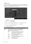 Page 4646  Navigating the main menu  
PIP/PBP menu
Available menu options may vary depending on the input sources, functions and settings. Menu 
options that are not available will become grayed out. And keys that are not available will be 
disabled and the corresponding OSD icons will disappear. 
1.  Select 
Menu from the hot key menu.
2.  Use   or   to select 
PIP/PBP.
3.  Select   to go to a sub menu, and then use   or   to select a menu item.
4.  Use   or   to make adjustments, or use   to make selection....