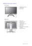 Page 7  7   Getting to know your monitor
Getting to know your monitor
Front view
Back view
1.  Light sensor / Eco sensor
2.  Control buttons
3.  Power button
123
4.  Power switch
5.  AC power input jack
6.  Headphone jack
7.  Cable management hole
8.  HDMI socket
9.  D-Sub socket
10. USB port (upstream; connecting 
to the PC)
11. Kensington lock slot
56 41178910
 