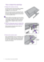 Page 1212  How to assemble your monitor hardware (RL2450H)  
How to detach the stand base
1. Prepare the monitor and area.
Turn off the monitor and the power before unplugging 
the power cable. Turn off the computer before 
unplugging the monitor signal cable.
Protect the monitor and screen by clearing a flat open 
area on your desk and placing a soft item like a towel on 
the desk for padding, before laying the screen face down 
on a flat clean padded surface.
Please be careful to prevent damage to the...