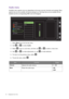 Page 4040  Navigating the main menu  
Audio menu
Available menu options may vary depending on the input sources, functions and settings. Menu 
options that are not available will become grayed out. And keys that are not available will be 
disabled and the corresponding OSD icons will disappear.
1.  Select 
Menu from the hot key menu.
2.  Use   or   to select 
Audio.
3.  Select   to go to a sub menu, and then use   or   to select a menu item.
4.  Use   or   to make adjustments, or use   to make selection.
5.  To...