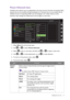 Page 33  33   Navigating the main menu
Picture Advanced menu
Available menu options may vary depending on the input sources, functions and settings. Menu 
options that are not available will become grayed out. And keys that are not available will be 
disabled and the corresponding OSD icons will disappear. For models without certain 
functions, their settings and related items will not appear on the menu. 
1.  Select 
Menu from the hot key menu.
2.  Use   or   to select 
Picture Advanced.
3.  Select   to go to...