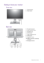 Page 7  7   Getting to know your monitor
Getting to know your monitor
Front view
Back view
1.  Control buttons
2.  Power button
12
3.  AC power input jack
4.  OSD Controller socket
5.  Headphone jack
6.  DVI-D socket
7.  Cable management hole
8.  HDMI socket
9.  DisplayPort socket
10. USB port (upstream; connecting 
to the PC)
11. Kensington lock slot
56 411
8910
3
7
 