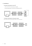 Page 4
4 Installation  
2. Installation
To connect the monitor to your PC
1. Make sure that the PC and monitor are unplugged.
2. Connect the signal cable (VGA/HDMI) to the monitor and the PC.
To connect the monitor to the power source
Connect the separate power cable to the monitor and a grounded outlet.
 