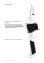 Page 88  How to assemble your monitor hardware  
Then tilt the monitor. 
2. Rotate the monitor 90 degrees clockwise as 
illustrated. 
To avoid the edge of the LCD display hitting the 
monitor base surface while it is being rotated, do tilt 
and extend the monitor to the highest position before 
you start to rotate the display. 
3. Adjust the monitor to the desired viewing angle.
 