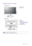 Page 7  7   Getting to know your monitor
Getting to know your monitor
Front view
Back view
1.  Control buttons
2.  Power button
1
2
3.  Cable clip
4.  Release button
5.  Input and output ports (vary by 
model, see Input and output 
ports on page 8)
6.  Kensington lock slot
• Above diagram may vary depending on the model.
• Picture may differ from product supplied for your region.
4536
 