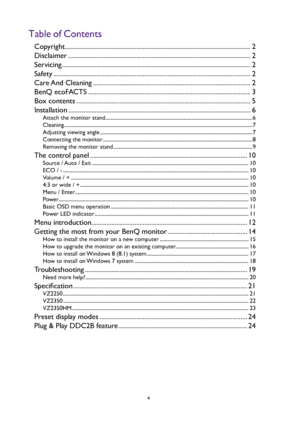 Page 44
Table of Contents
Copyright ...............................................................................................................\
.2
Disclaimer ..............................................................................................................\
 2
Servicing ...............................................................................................................\
... 2
Safety...