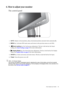 Page 23  23   How to adjust your monitor
6. How to adjust your monitor
The control panel
1.AUTO: Adjusts vertical position, phase, horizontal position and pixel clock automatically.
2.
MENU key: Activates OSD main menu and return to the previous menu or exit OSD.
3. /
Smart scaling key: For Up/Increase adjustment. The key is the hot key for Smart 
Scaling. See Smart Scaling on page 33 for more information.
4. /
Display Mode key: For Down/Decrease adjustment. The key is the hot key for Display 
Mode. See Display...