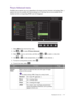 Page 37  37   Navigating the main menu
Picture Advanced menu
Available menu options may vary depending on the input sources, functions and settings. Menu 
options that are not available will become grayed out. And keys that are not available will be 
disabled and the corresponding OSD icons will disappear. 
1.  Select 
Menu from the hot key menu.
2.  Use   or   to select 
Picture Advanced.
3.  Select   to go to a sub menu, and then use   or   to select a menu item.
4.  Use   or   to make adjustments, or use...