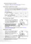 Page 34Using the projector 26
Automatic keystone correction
Your projector is equipped with Autokeystone function that corrects keystoning 
automatically. See Autokeystone (On) on page 38 for details.
Selecting an application mode
The projector is preset with several predefined application modes so that you can choose 
one to suit your operating environment and input source picture type. To select a operation 
mode that suits your need, press the Mode (or MODE/SWAP) button. The application 
modes available for...