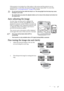 Page 27Operation 27 If the projector is not placed on a flat surface or the screen and the projector are not 
perpendicular to each other, the projected image becomes trapezoidal. To correct this 
situation, see Correcting keystone on page 28 for details.
• Do not look into the lens while the lamp is on. The strong light from the lamp may cause 
damage to your eyes.
• Be careful when you press the adjuster button as it is close to the exhaust vent where hot 
air comes from.
Auto-adjusting the image
In some...