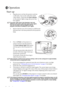 Page 24Operation 24
Operation
Start up
1. Plug the power cord into the projector and into 
a wall socket. Turn on the wall socket switch 
(where fitted). Check that the Power indicator 
on the projector lights orange after power has 
been applied.
The power cable used in the illustration may look 
different to the power cable type used in your region. 
Use only the power cable as supplied with the 
projector, and which is suitable for your region.
2. Remove the lens cover. If it is closed, it could become...