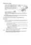 Page 34Operation 30
Hiding the image
In order to draw the audience’s full attention to the 
presenter, you can use BLANK to hide the screen 
image. Press any key on the control panel to restore 
the image. The word “BLANK” appears at the 
lower right corner of the screen while the image is 
hidden. When this function is activated with 
video/S-video signal connected, the audio can still 
be heard.
You can set the blank time in the 
 
Advanced > Blank Time 
to let the projector 
return the image automatically...