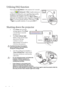 Page 38Operation 34
Utilizing FAQ function
Press and hold BLANK/Q? on the projector for 3 seconds 
or go to 
 Advanced > FAQ. Possible solutions to 
problems encountered by users regarding image quality, 
installation, special feature operation and service 
information are available to you. Use  Menu6/EXIT5  to 
select one out of these four major categories. Press Left3/
Right4 for more specific questions. Then press 3Left/
4Right for possible solutions. To exit, press EXIT5. 
Shutting down the projector
1....