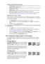 Page 36Operation 36YPbPr/S-Video/Video/HDCP Signal Input
1.Dynamic mode: Is suitable for playing gamebox-based video games in a normal living 
room lighting level environment.
2.Standard mode (Default): Is appropriate for viewing colorful movies, video clips from 
digital cameras or DVs.
3.Cinema mode: Is suitable for enjoying dark movies or DVD movies best viewed in a 
blackened (little light) home cinema or lounge room environment.
4.User 1/User 2 mode: Recalls the settings customized based on the current...